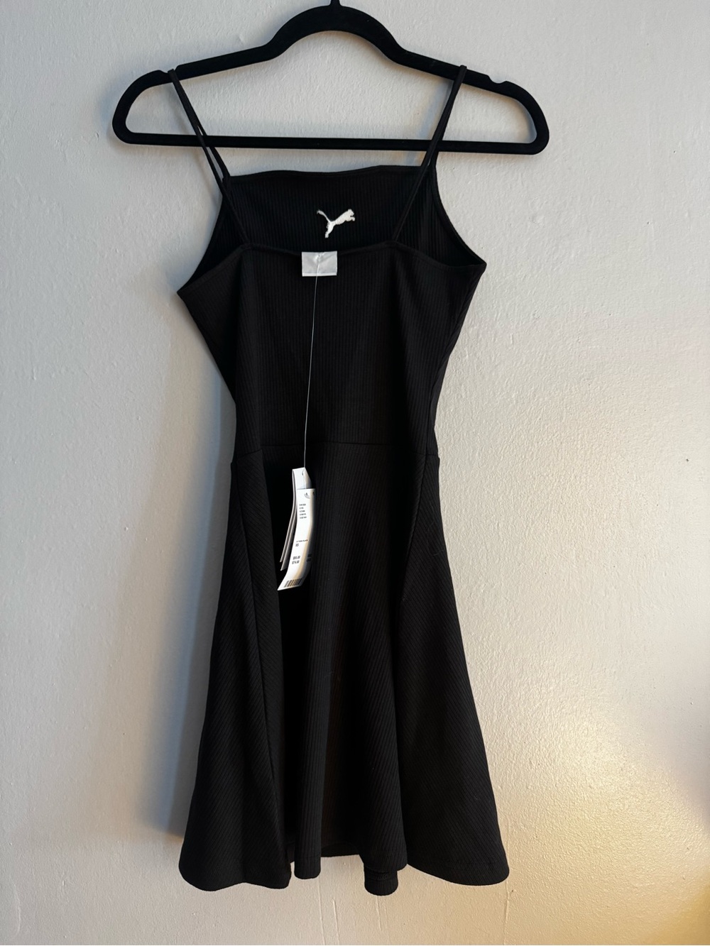 Puma Black Ribbed Spaghetti-Strap Mini Dress - Picture 5 of 6